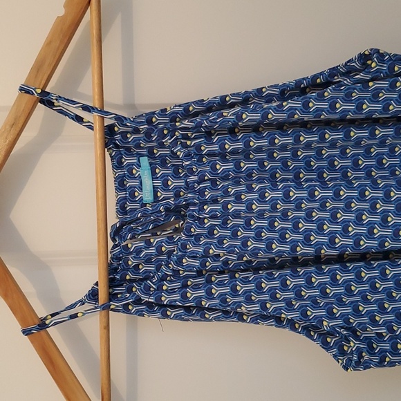 J. McLaughlin Halter Dress, Blue & White, Size L - Picture 2 of 10